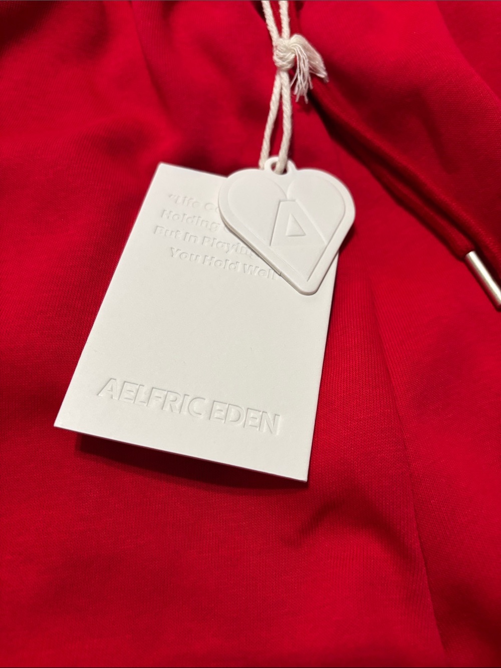 Aelfric Eden Red Jogger Pants with White Branded Tag - Picture 2 of 7